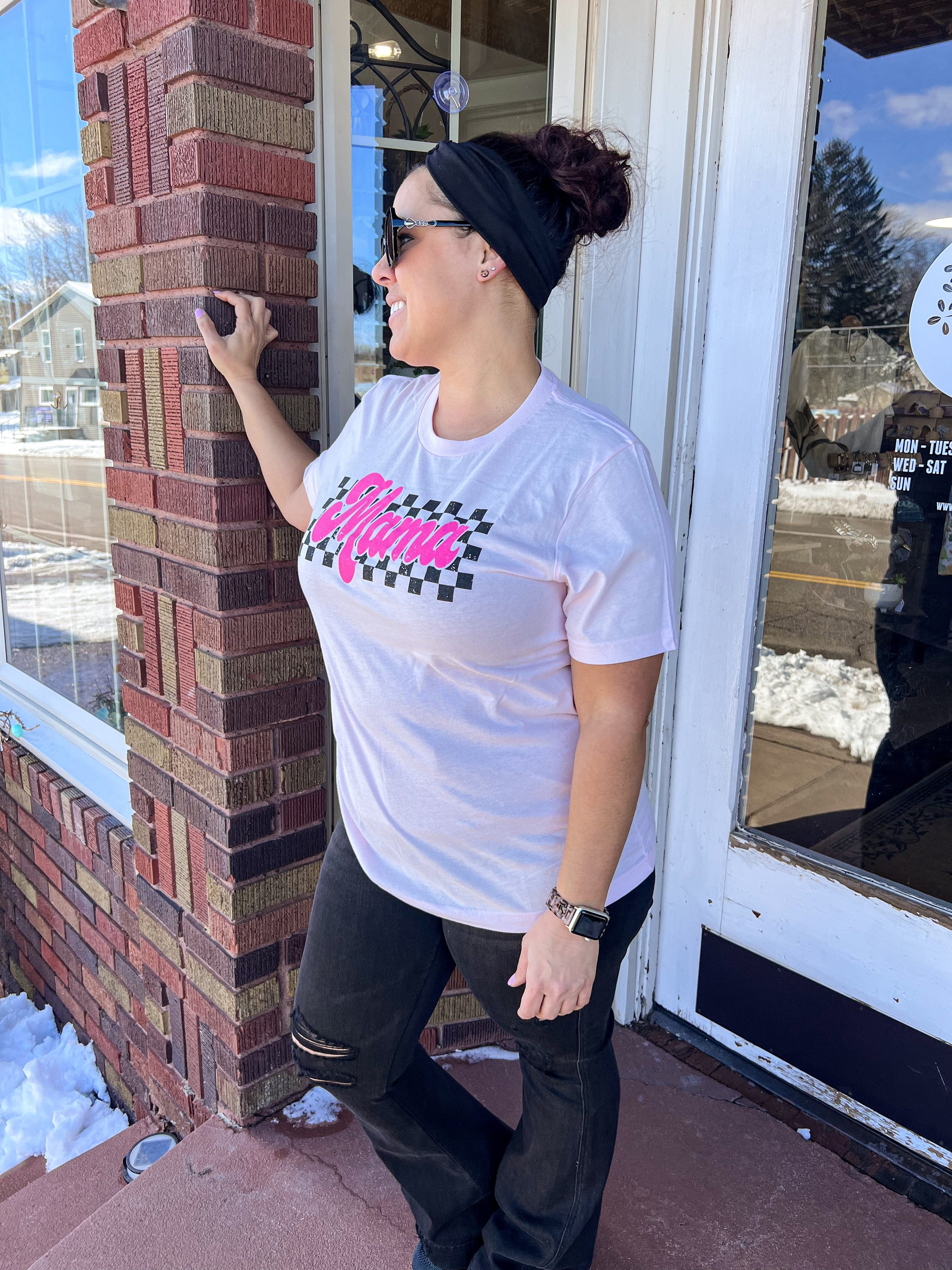 MAMA Checkered Graphic Tee