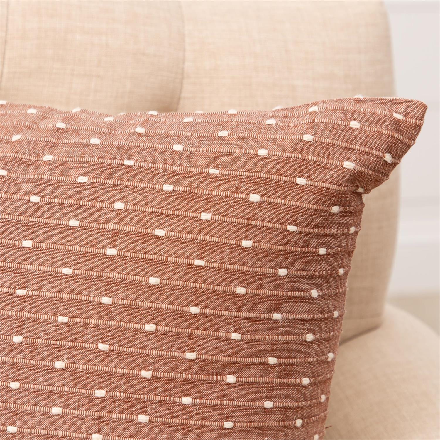 Mauve Kantha Stitch Throw Pillow