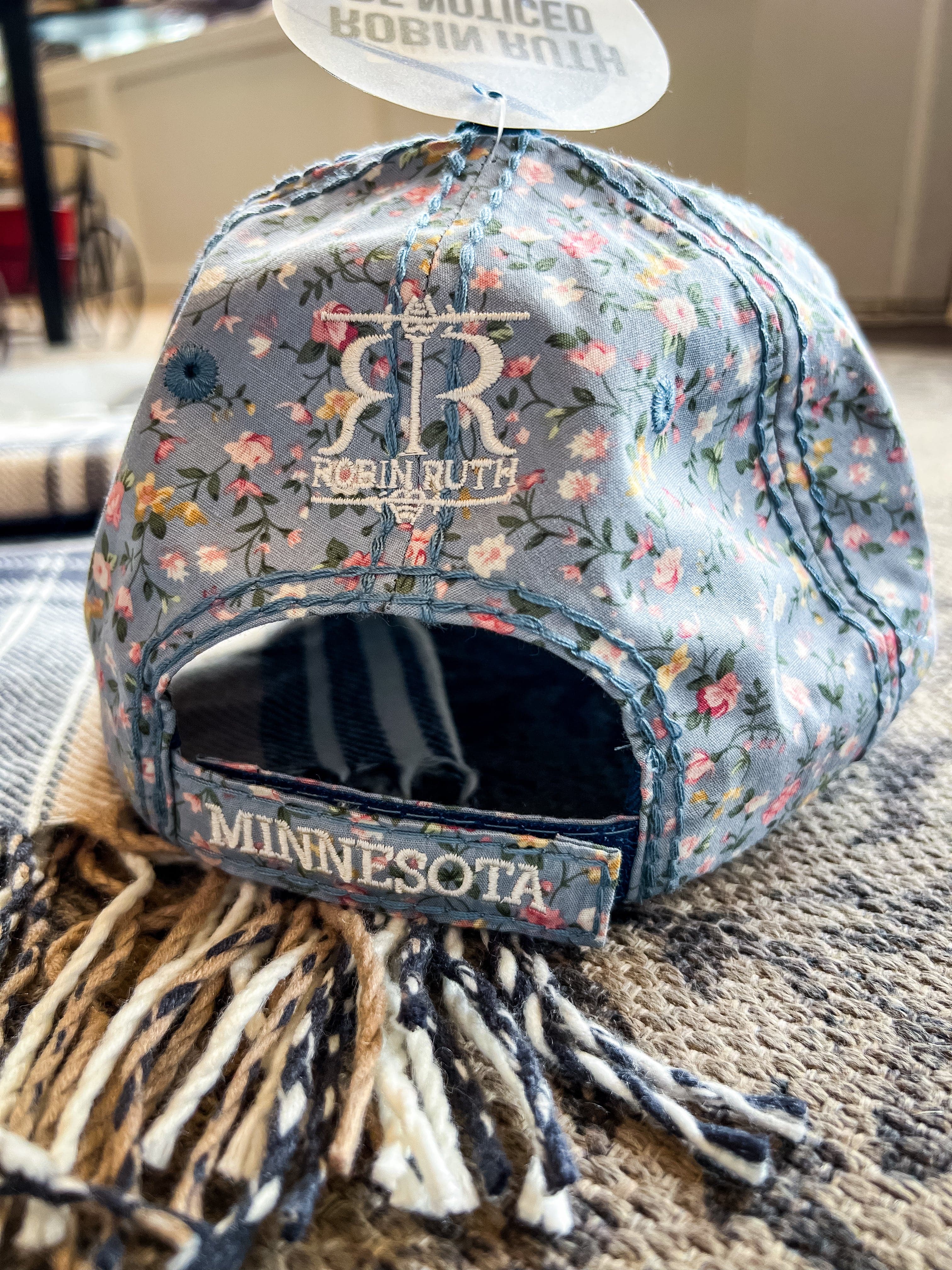 Minnesota Stamp Floral Baseball Hat