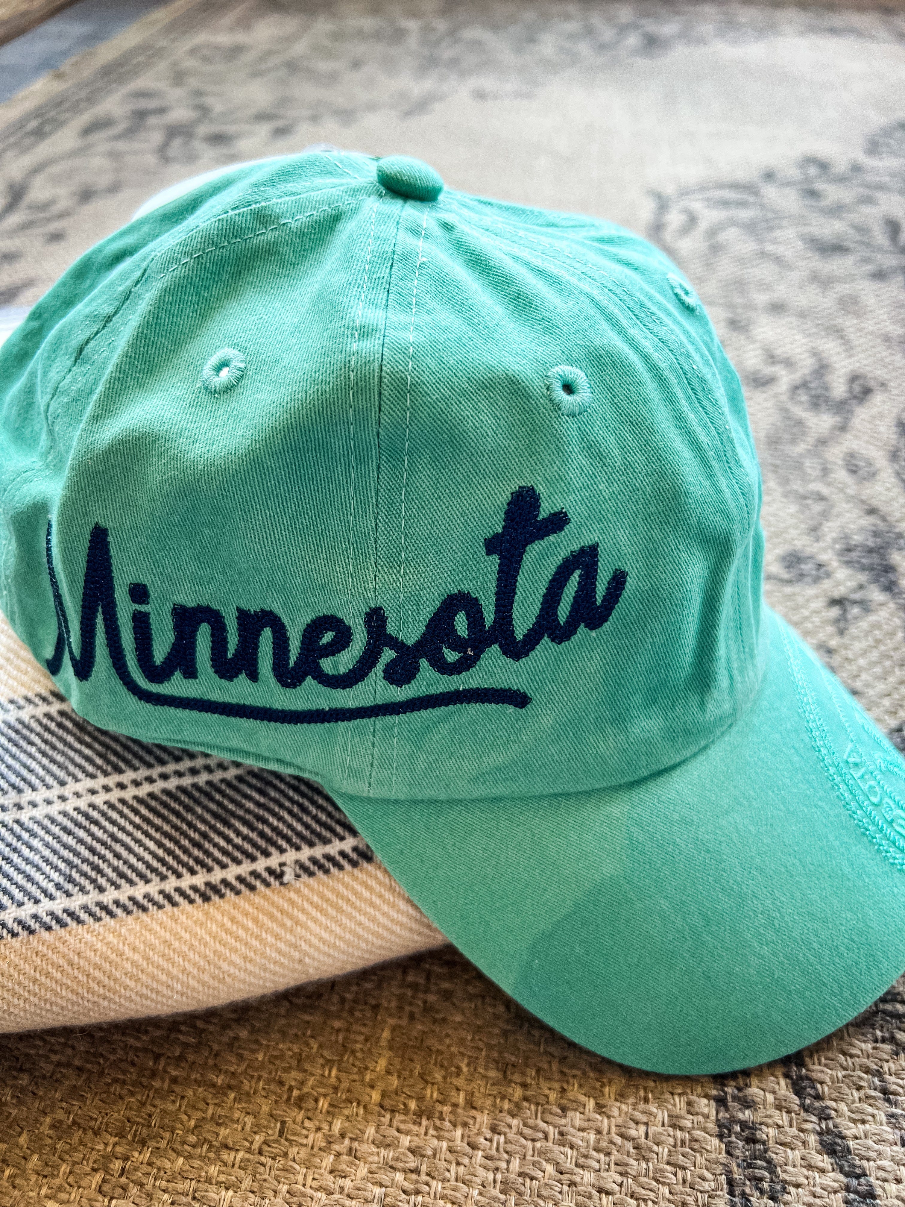 Minnesota Stamp Teal Baseball Hat