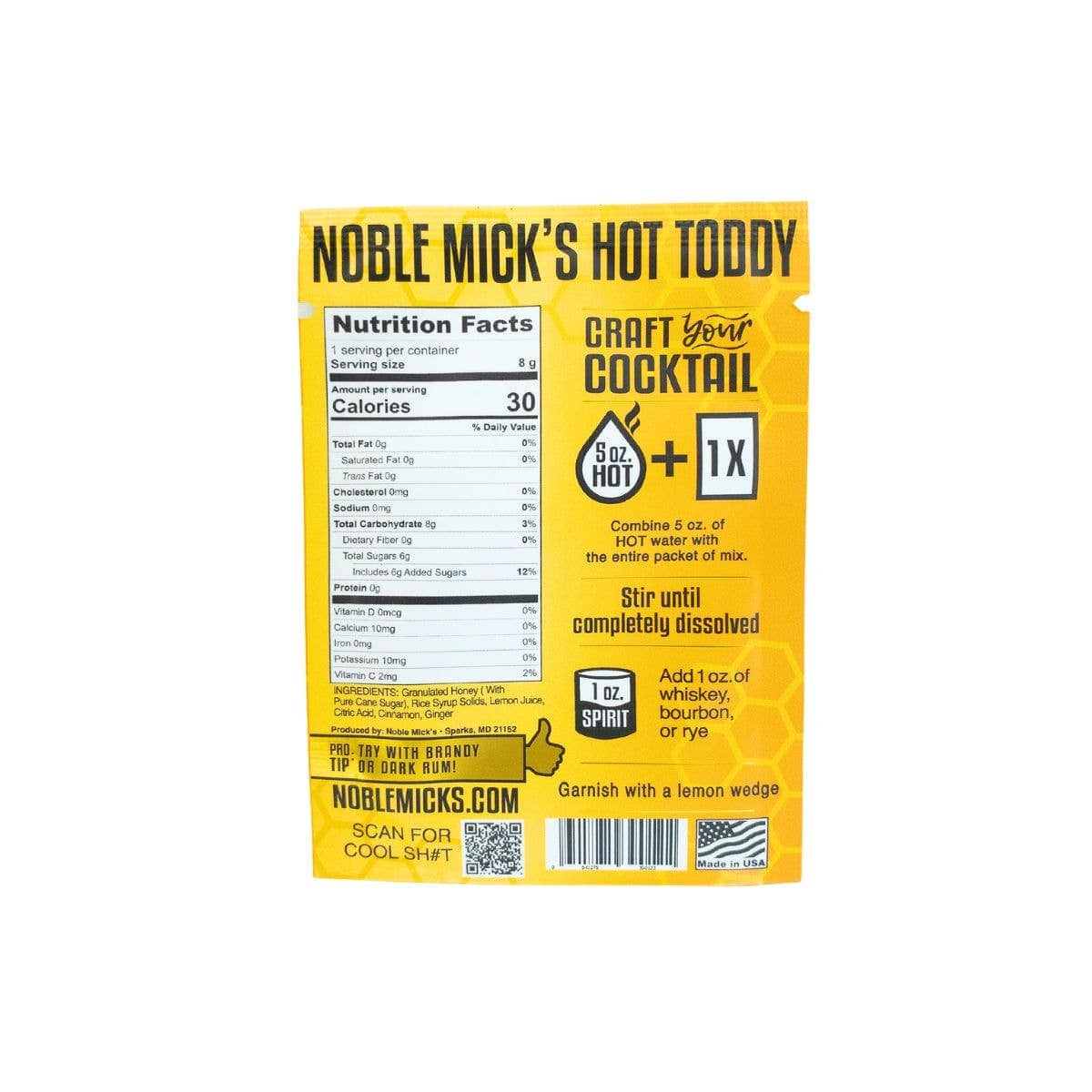 Noble Mick's Craft Cocktail or Mocktail Drink Packets