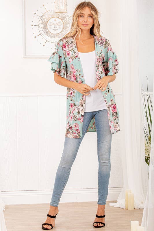 Open Floral Cardigan