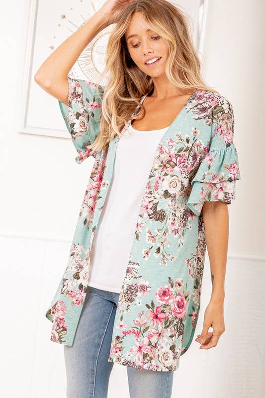 Open Floral Cardigan