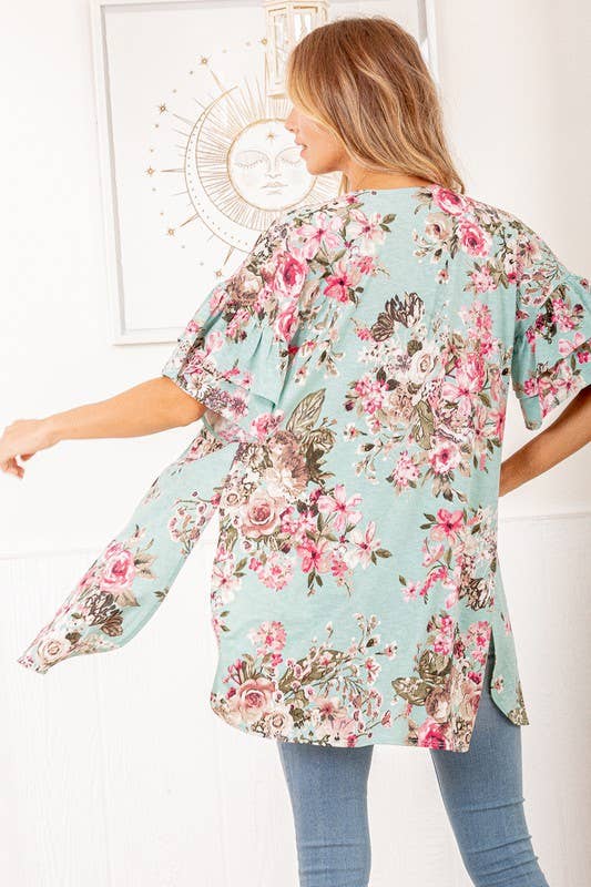 Open Floral Cardigan