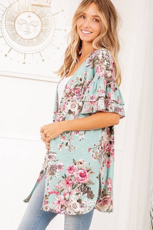 Open Floral Cardigan