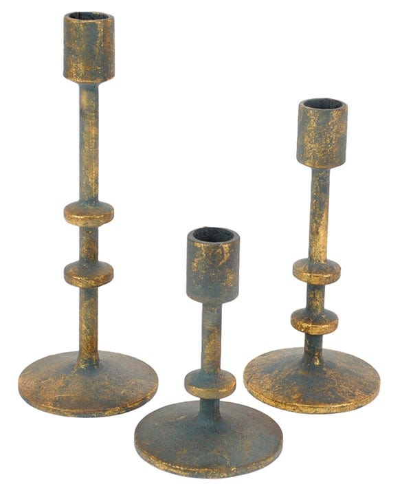 Patina Disc Gold Taper Holders