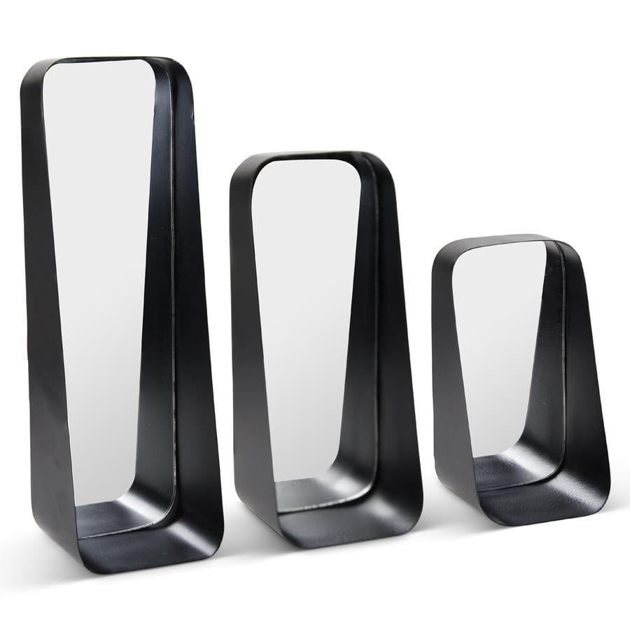 Rectangular Metal Mirrored Wall Shelves