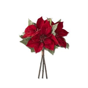 K&K Seasonal Decor Red Poinsettia Bundle
