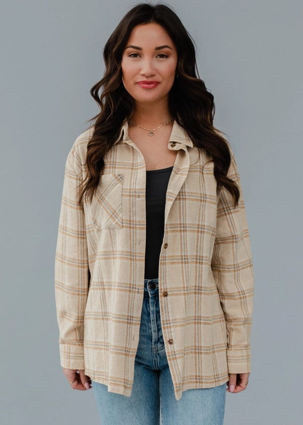 Rock & Roll Patch Tan Flannel