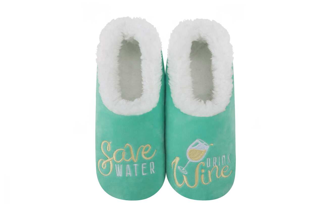Save Water, Drink Wine Women's Snoozies Slippers