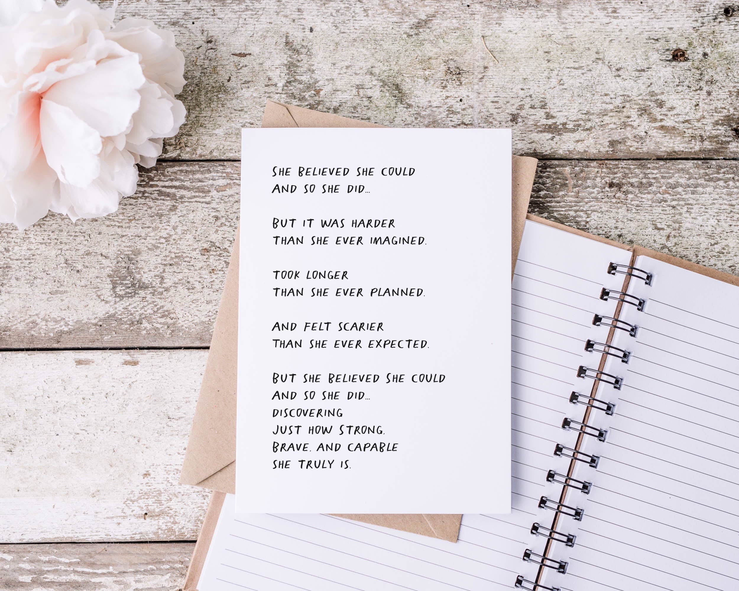 She Believed She Could Encouragement Card