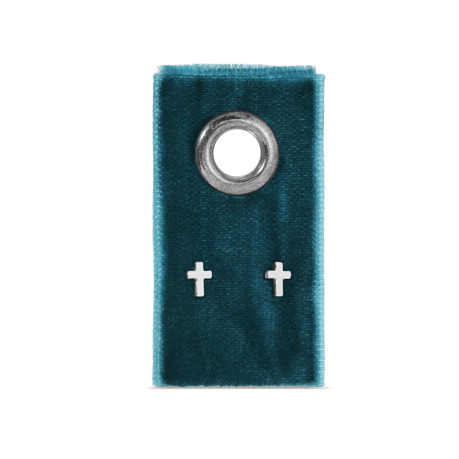 Splendid Iris Earrings Silver Simple Cross Studs