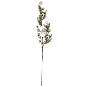 K&K Seasonal Decor Snowy Pine Branch w/Silver Bells