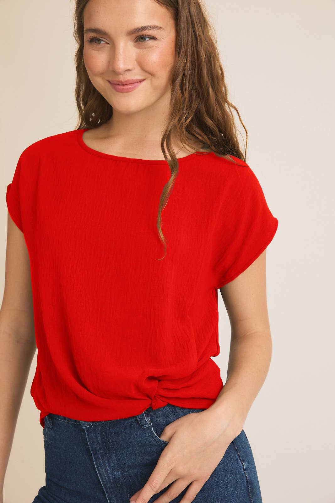 Solid Side Knot Tee