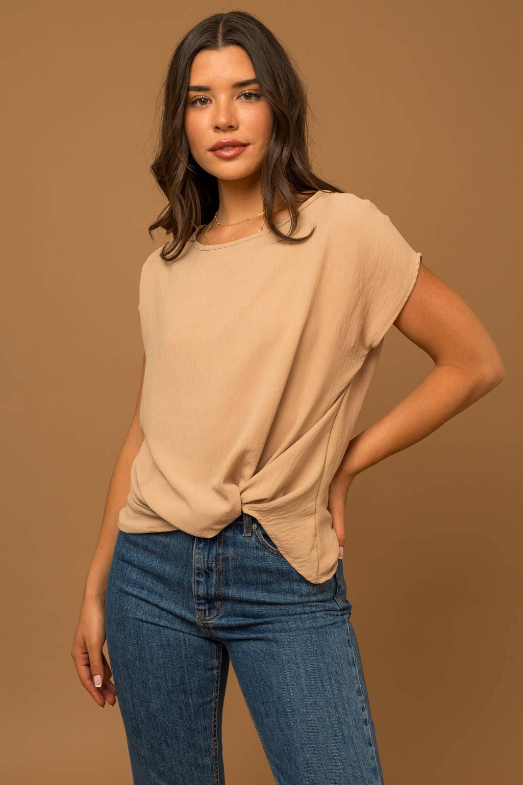Solid Side Knot Tee