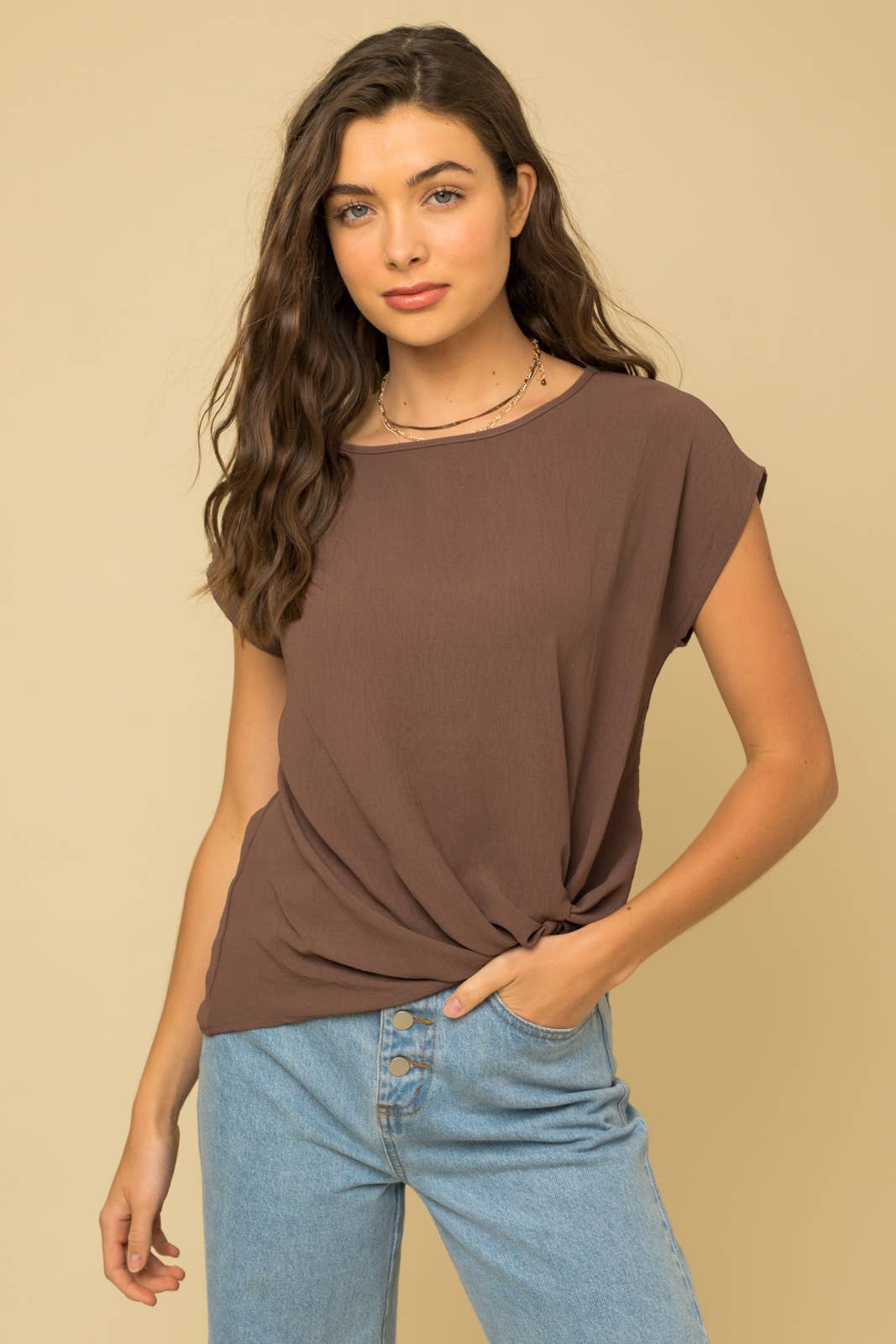 Solid Side Knot Tee