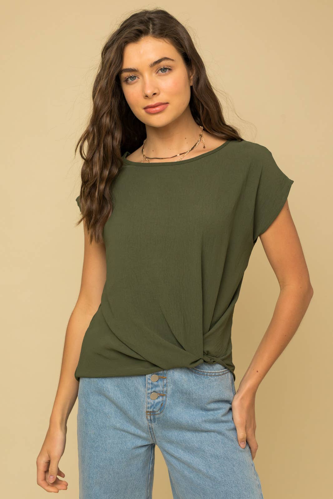 Solid Side Knot Tee