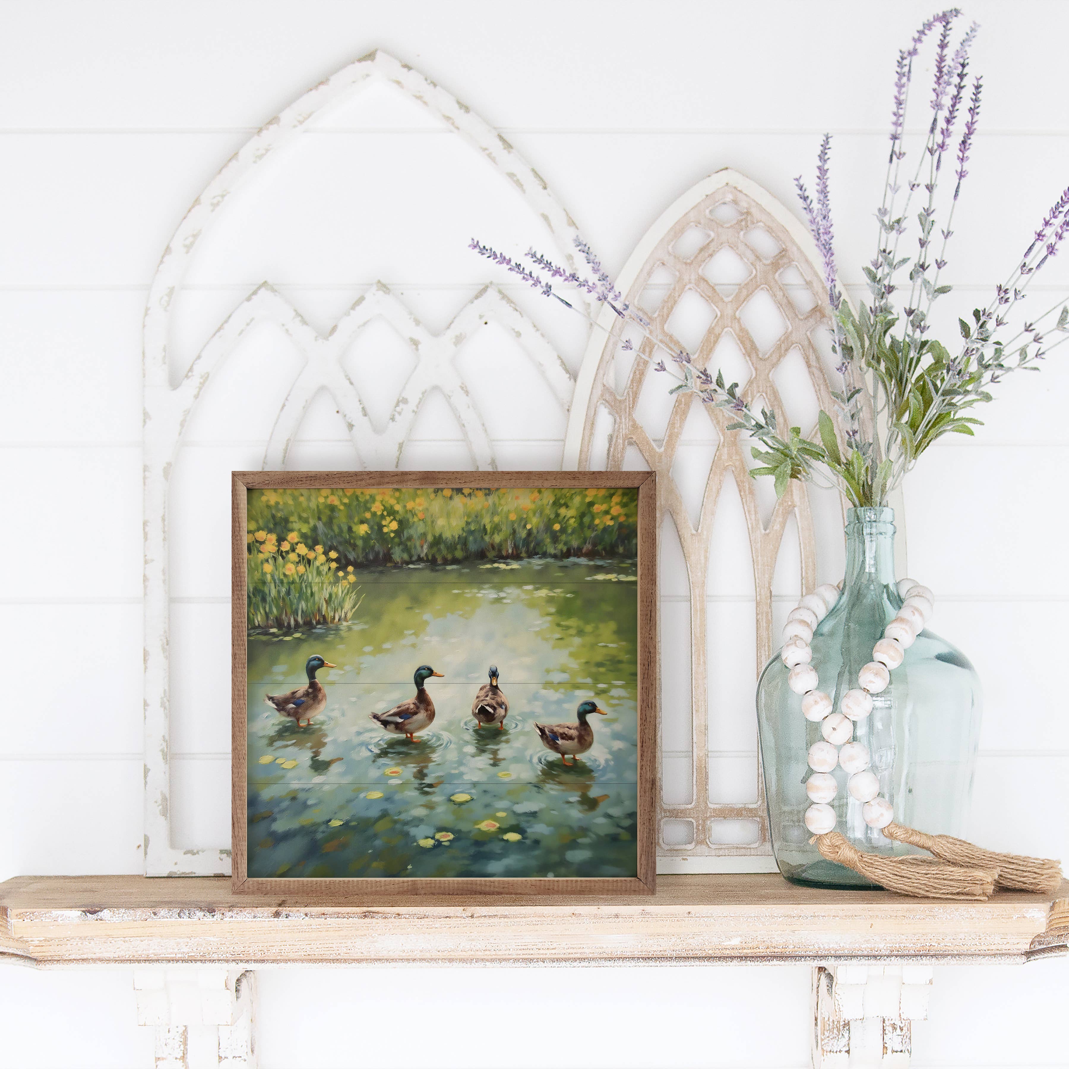 Spring Ducks In Pond