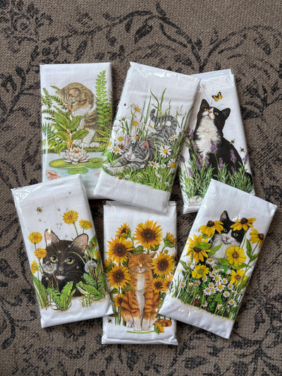 Summer Cats Tea Towel