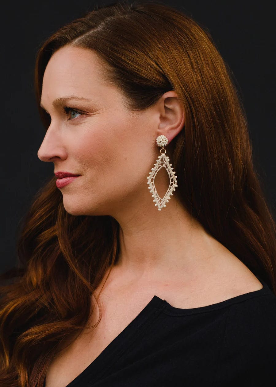 Panache Apparel Co. Earrings Tan Statement Dangle Earring