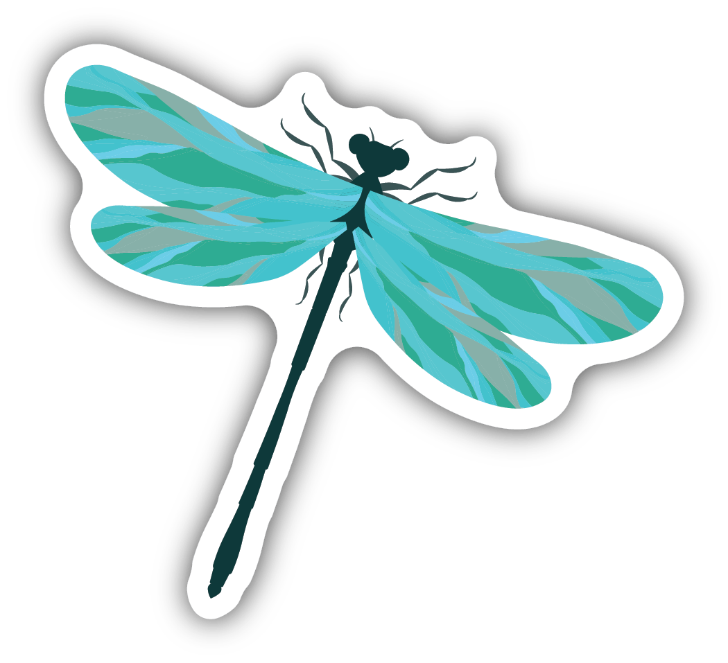 Teal Dragonfly Sticker