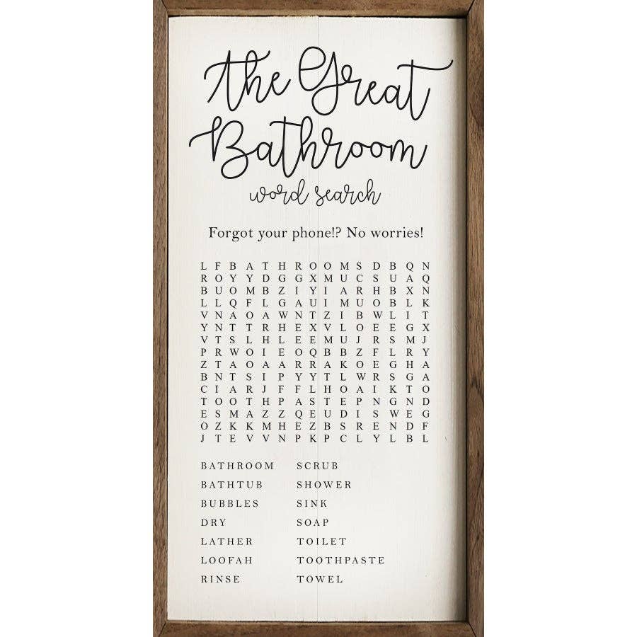The Great Bathroom Word Search