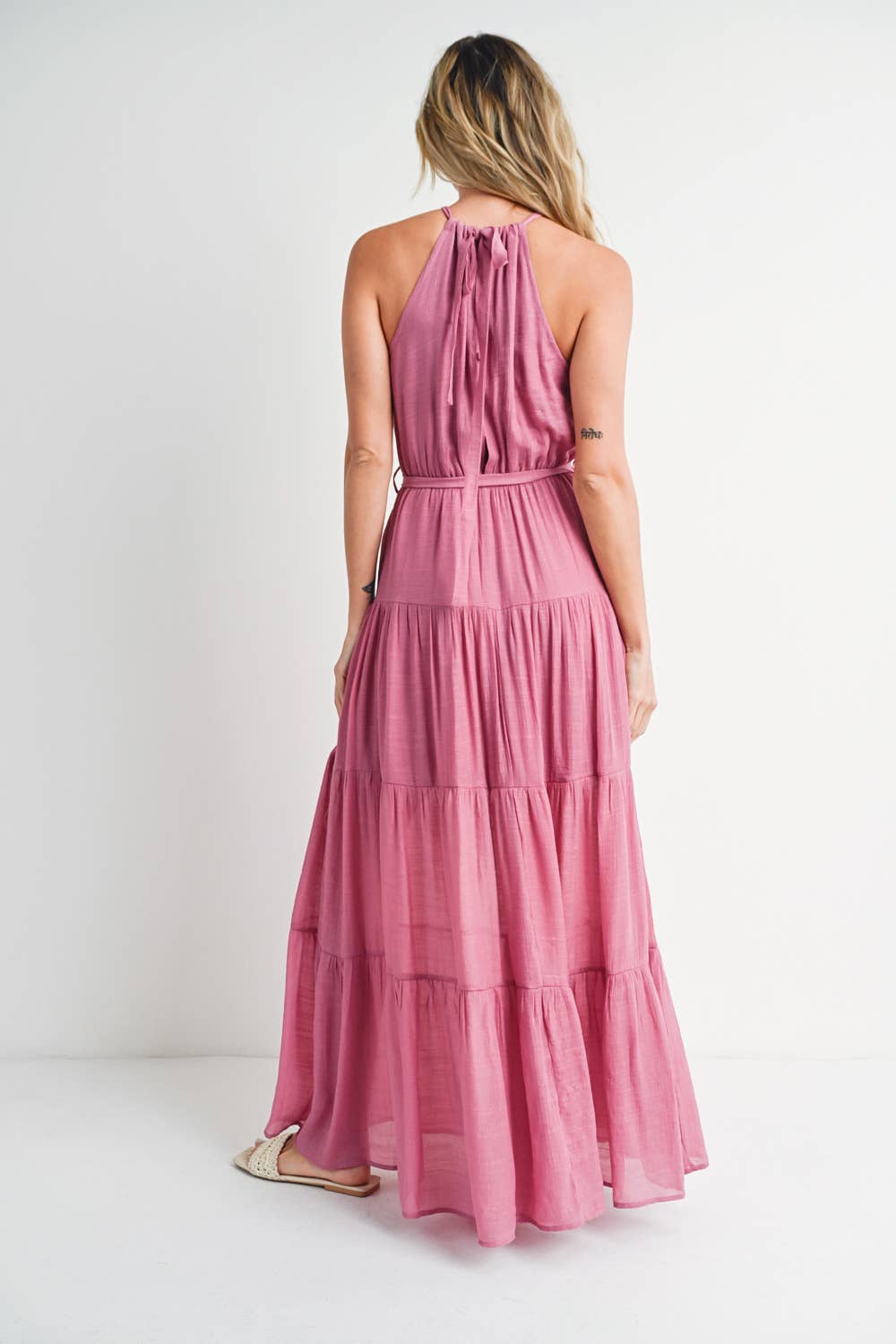 Tiered Halter Maxi Dress