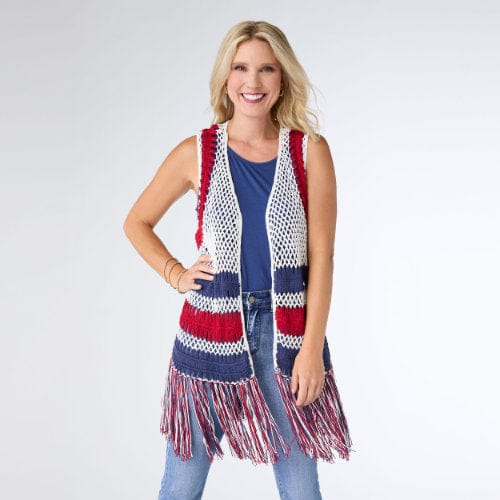 Victory Patriotic Crochet Vest