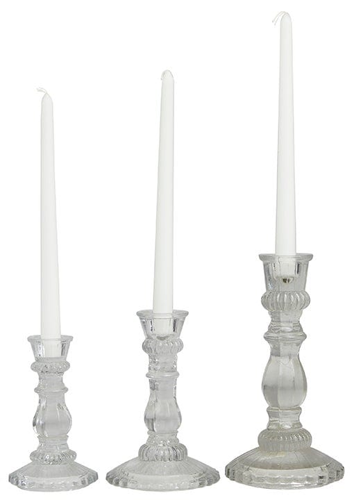 Vintage Glass Taper Candleholders