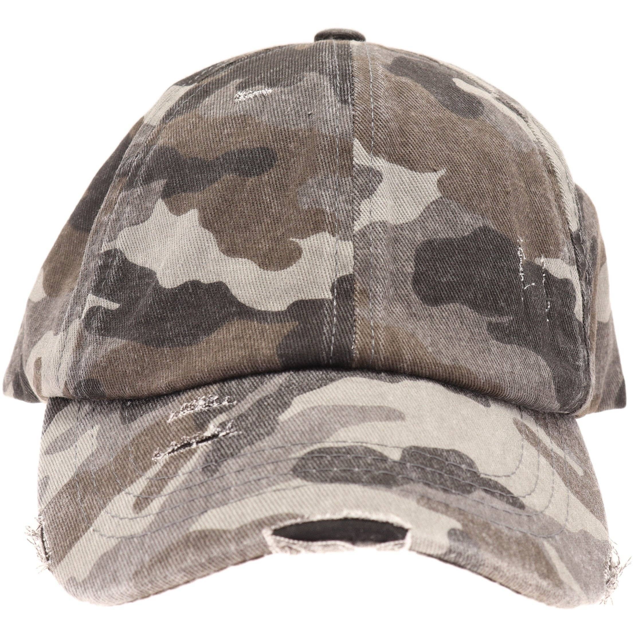 Washed Denim Criss Cross High Pony CC Baseball Hat