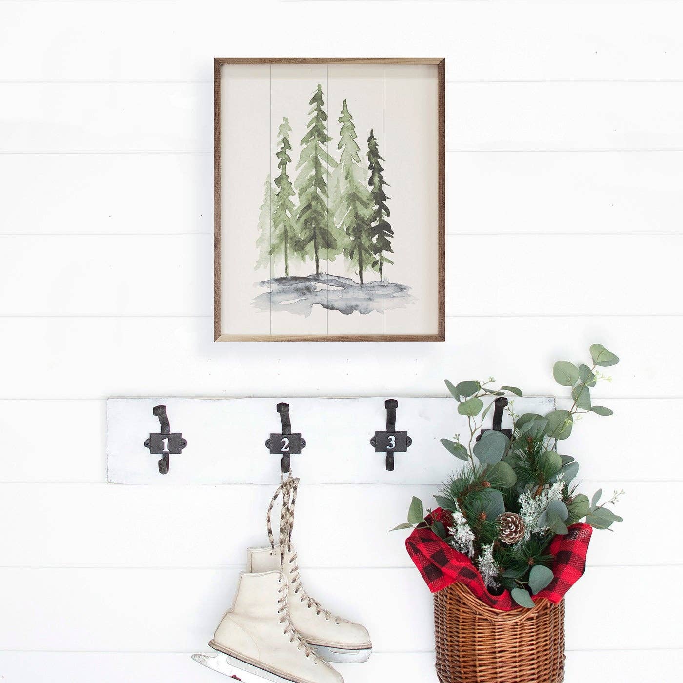 Watercolor Pines Print 8x10