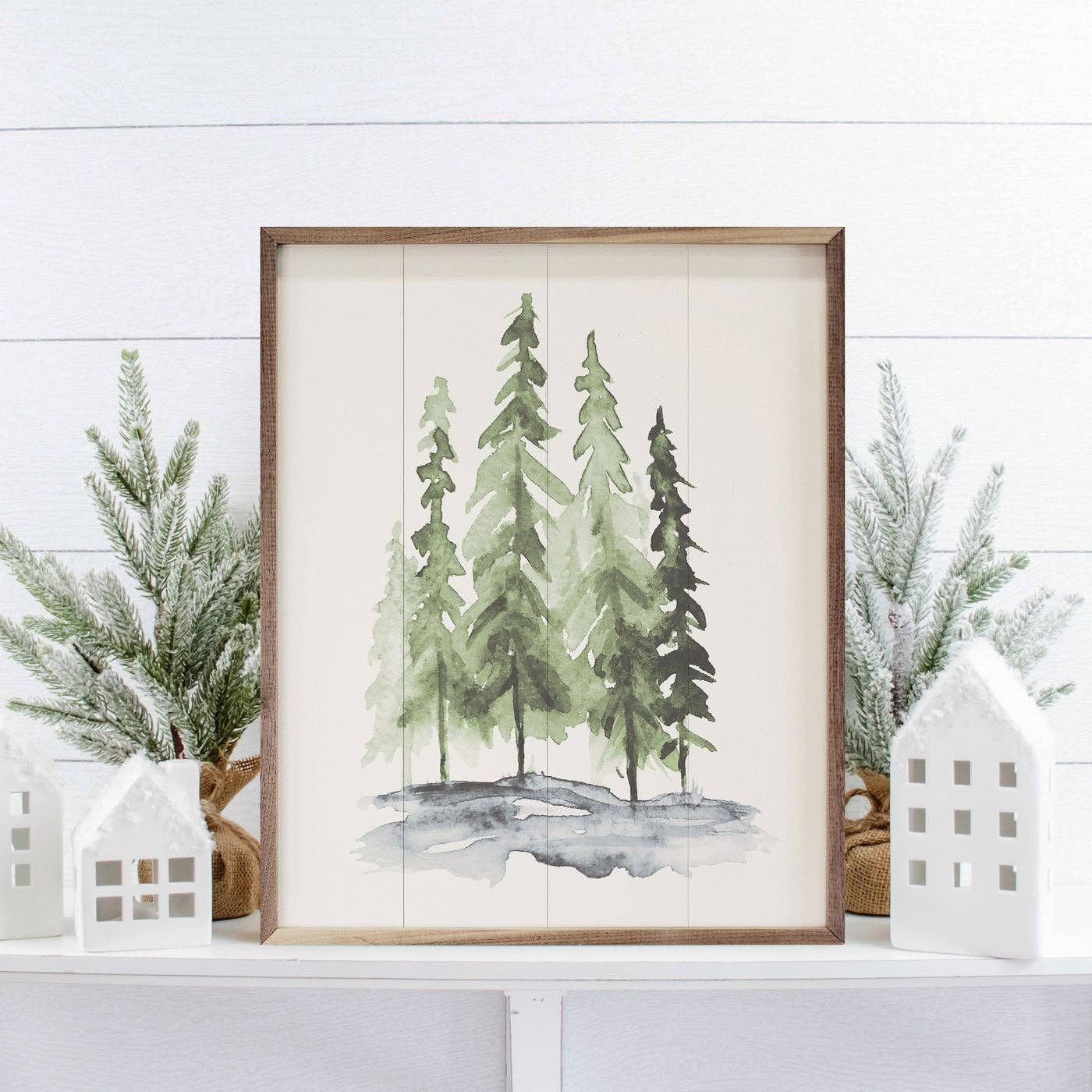 Watercolor Pines Print 8x10
