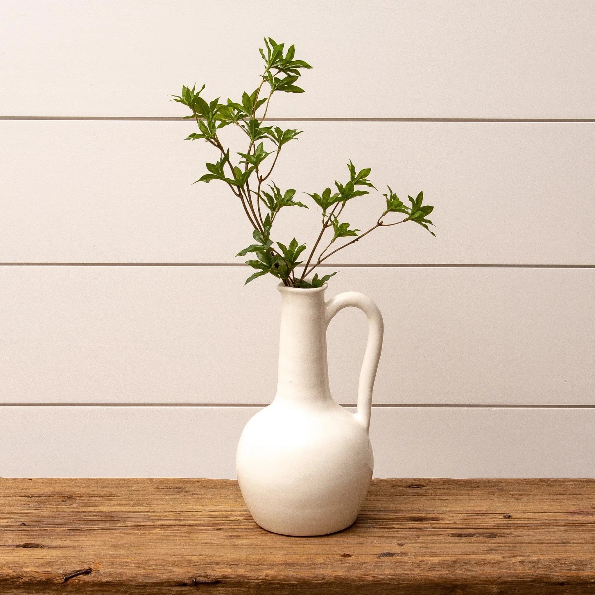 Audrey's Vase White Long Neck Pottery Vase