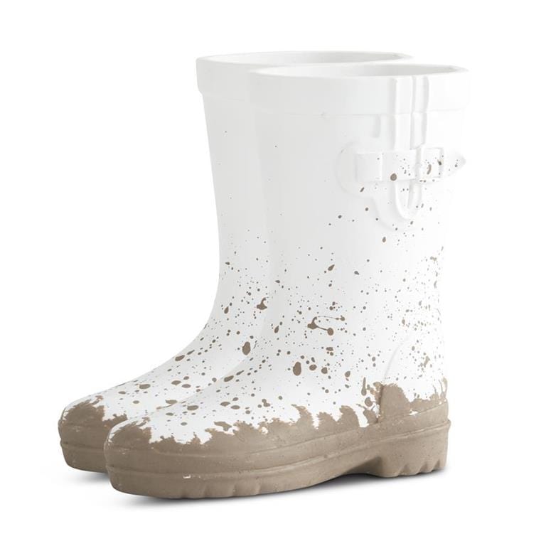 White Rainboots Garden Pot