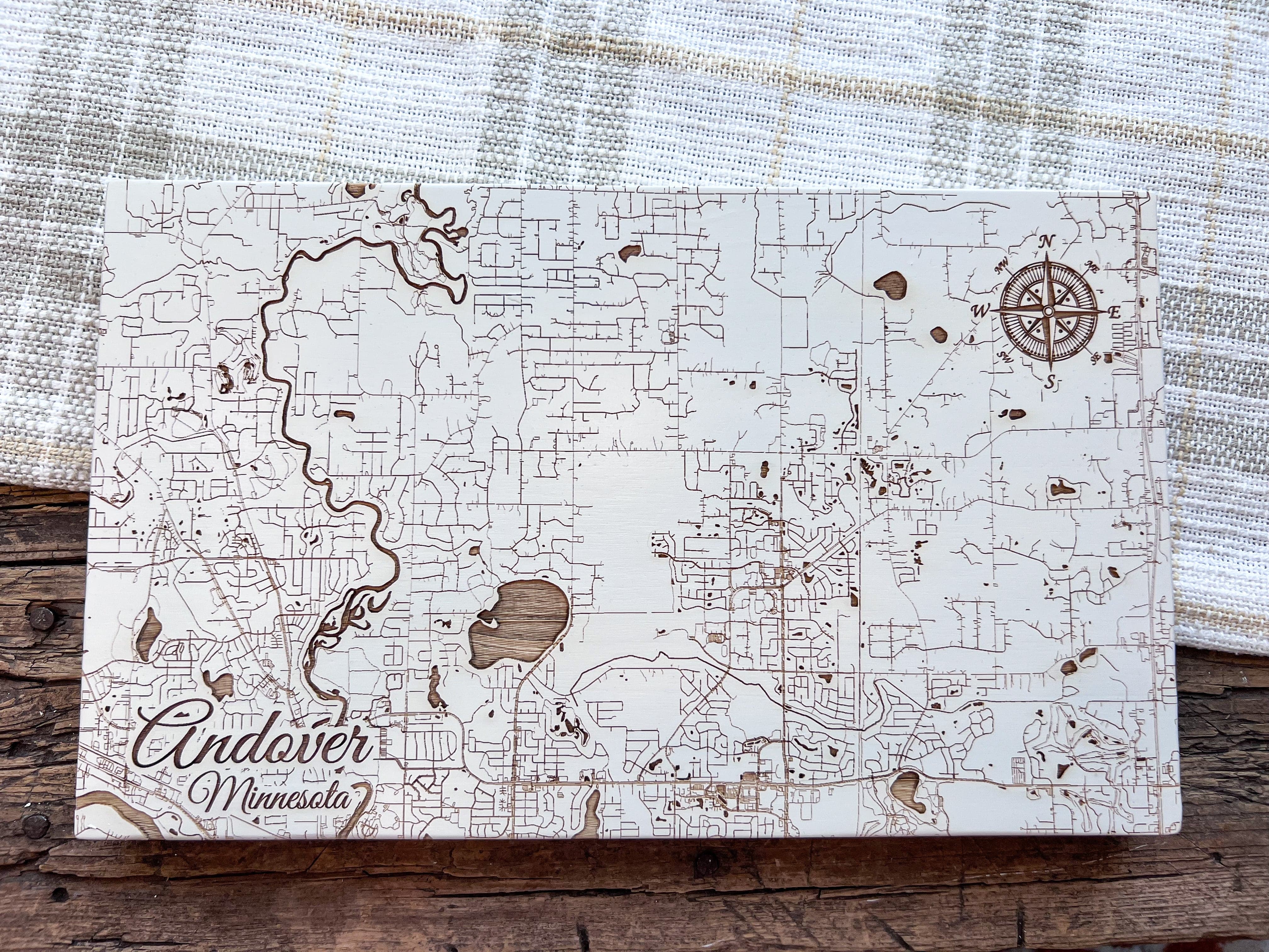 Wood Laser State & City Sign