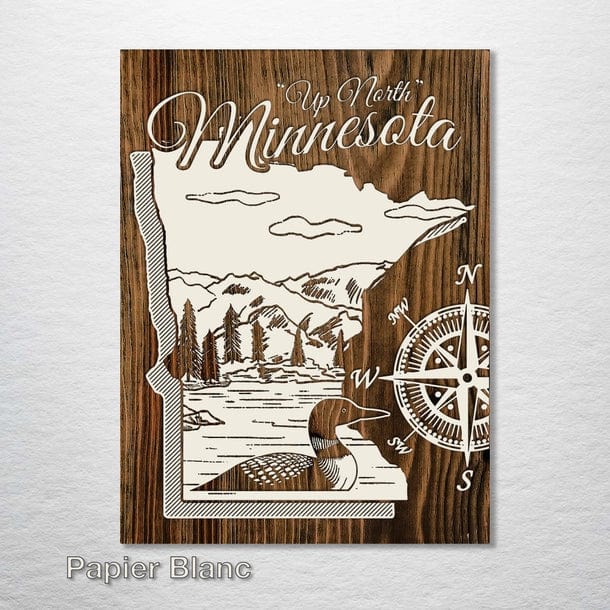 Wood Laser State & City Sign