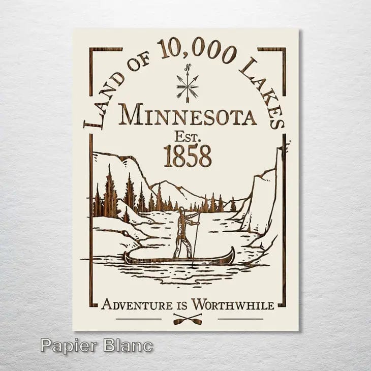 Wood Laser State & City Sign