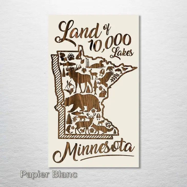 Wood Laser State & City Sign
