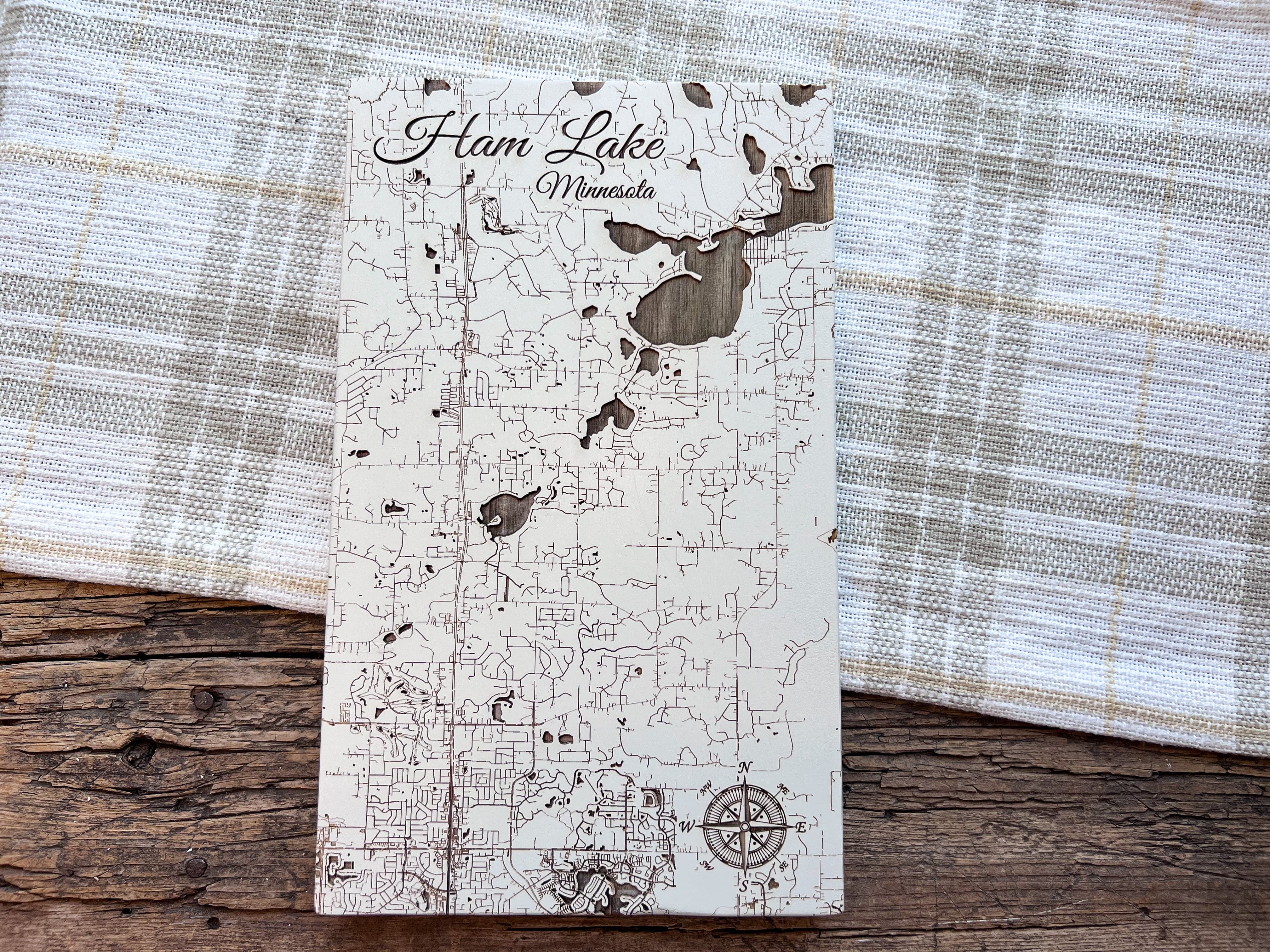 Wood Laser State & City Sign