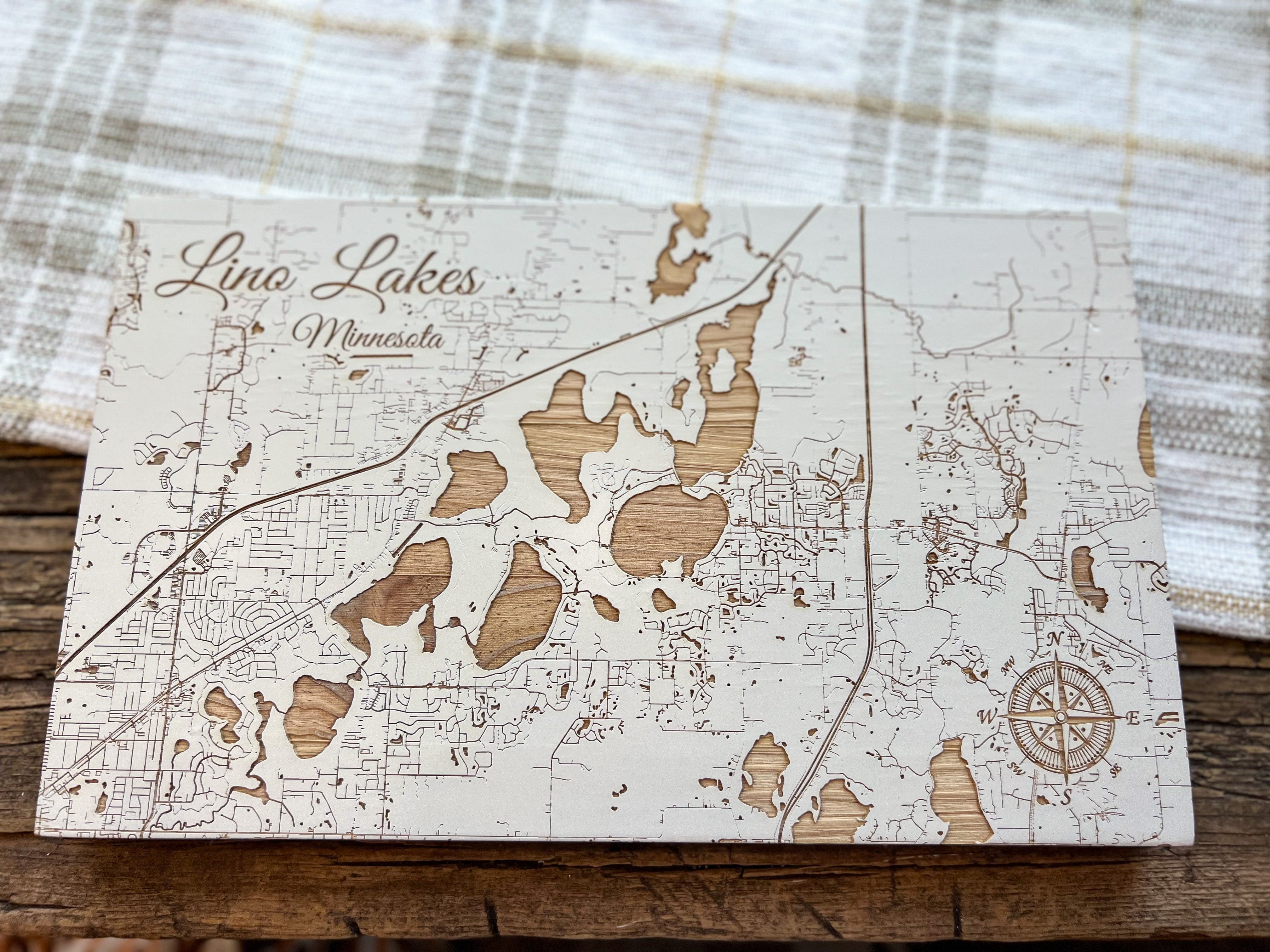 Wood Laser State & City Sign