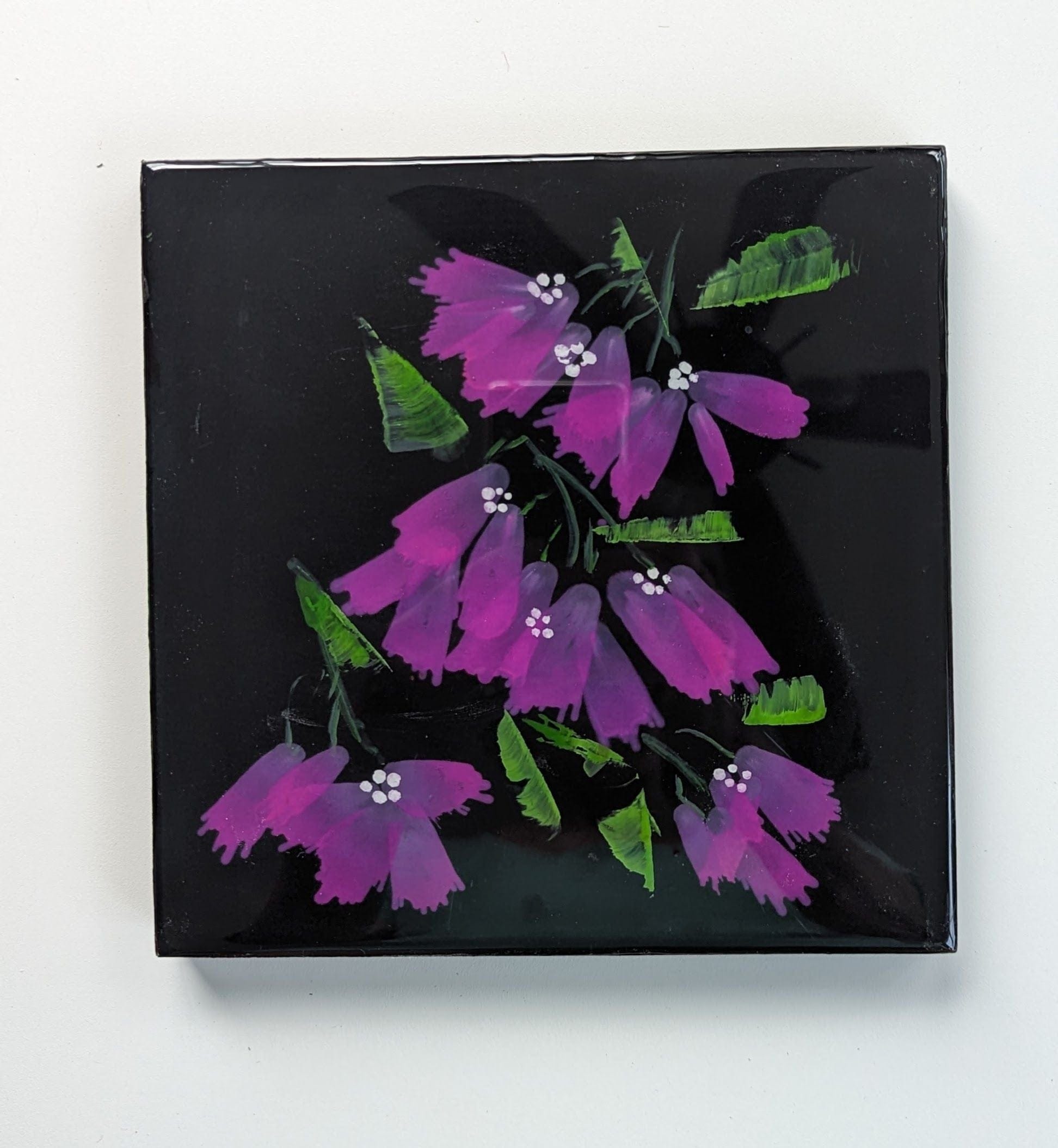 SKA #57 (Kay) Painting on Cradle Board Bougainvilla on Cradle Board