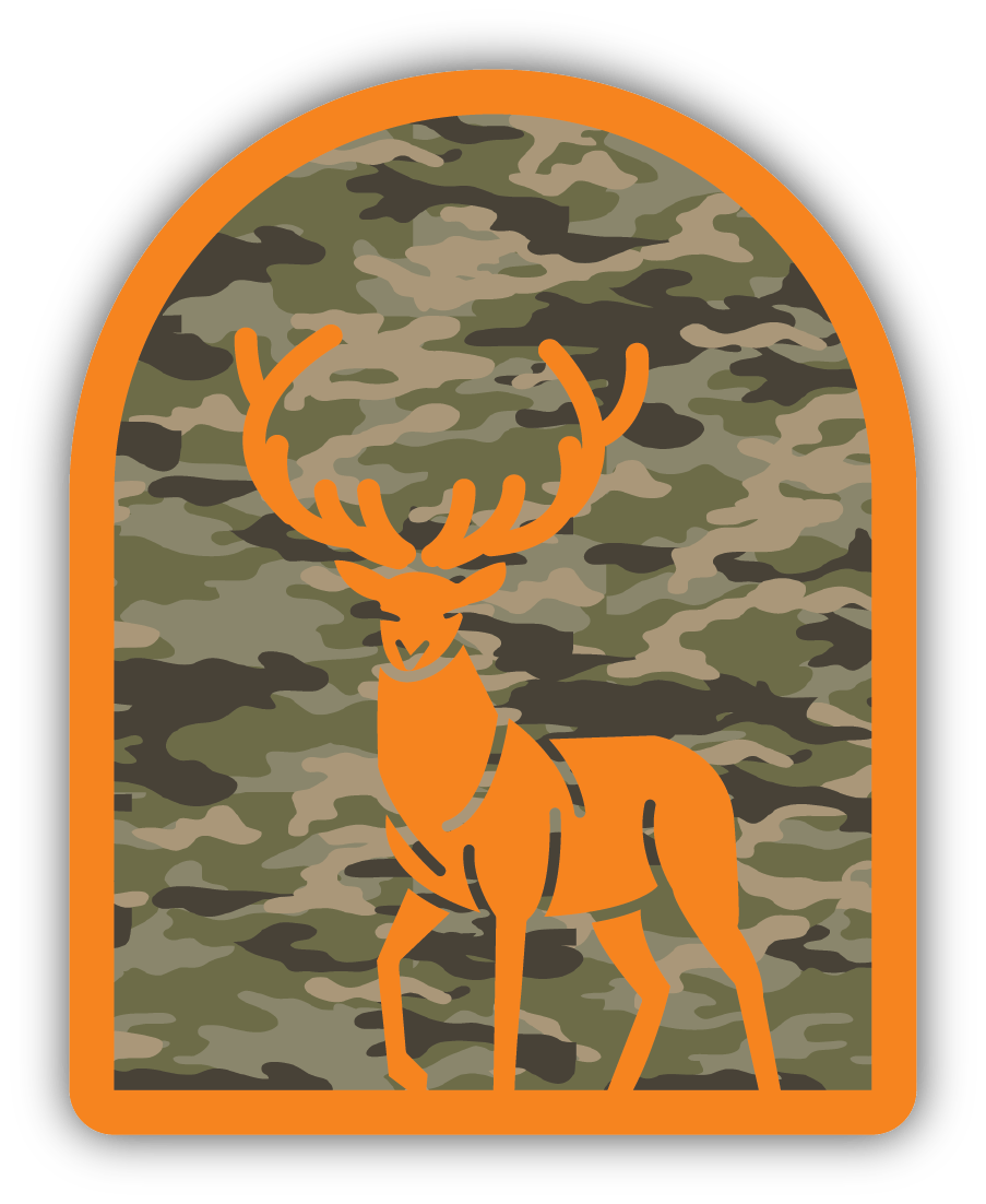 Camo Orange Deer Vinyl Sticker