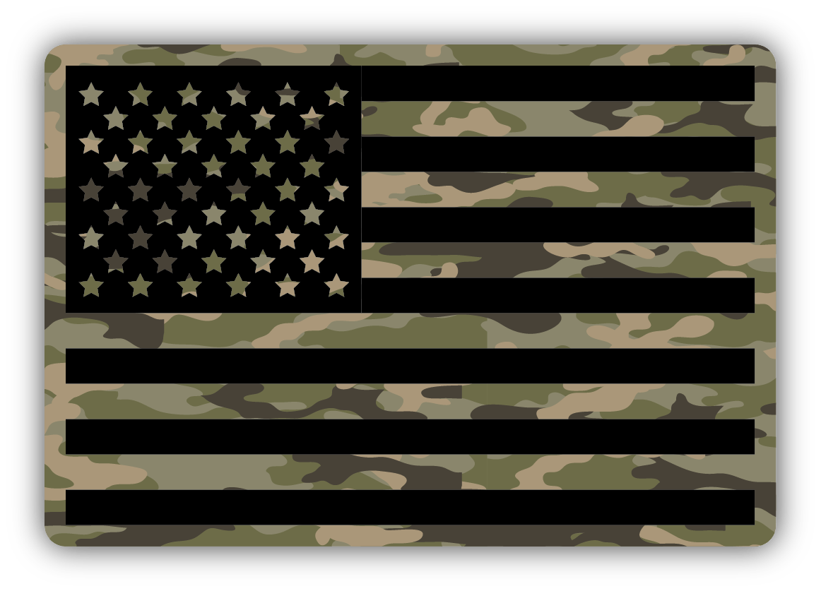 Camo USA Flag Vinyl Sticker
