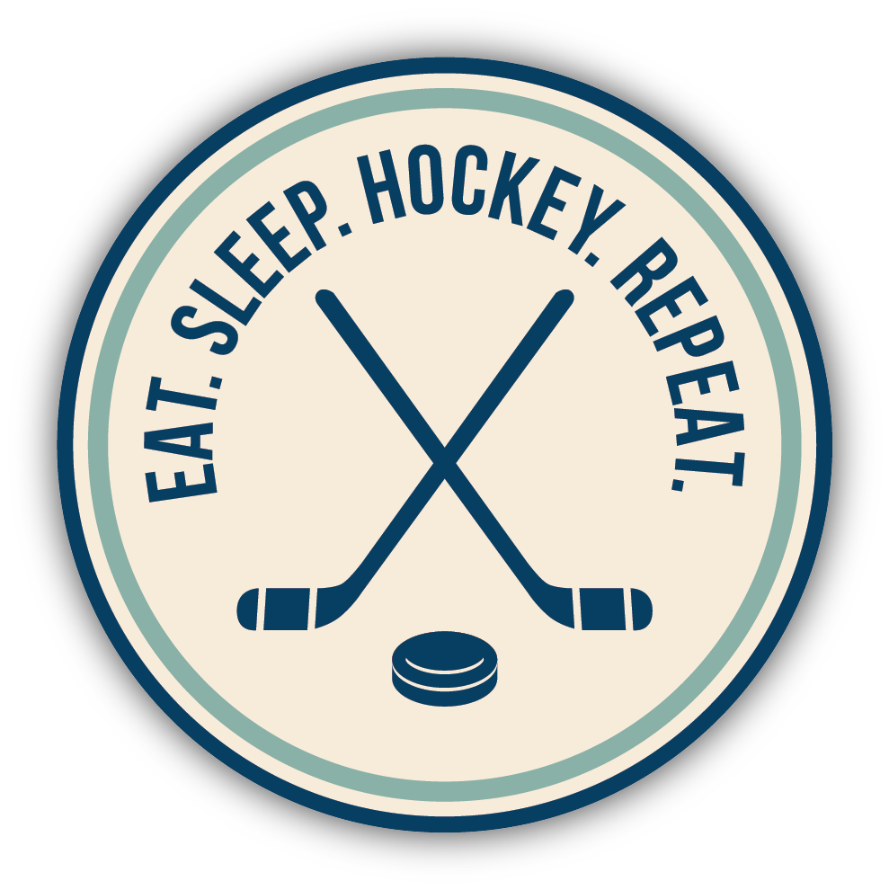 Crossed Sticks Hockey Vinyl Sticker