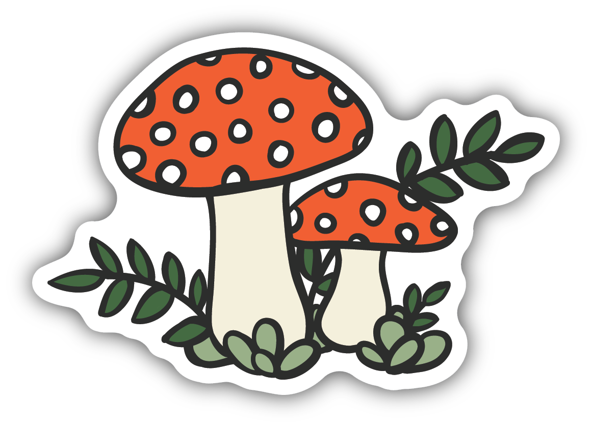 Mushroom Sketch Vinyl Sticker