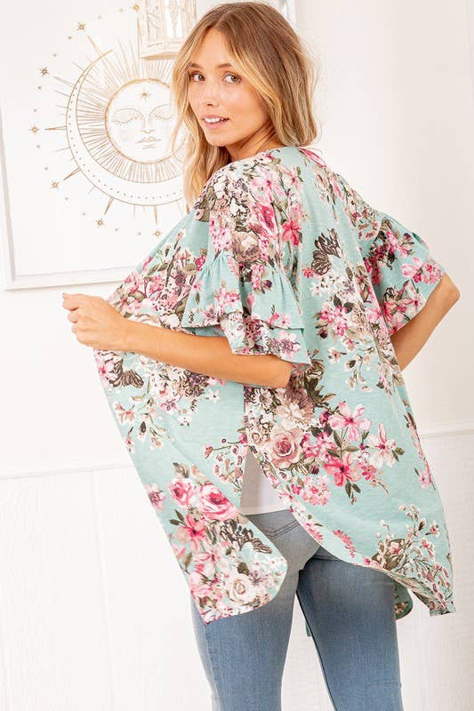 Open Floral Cardigan
