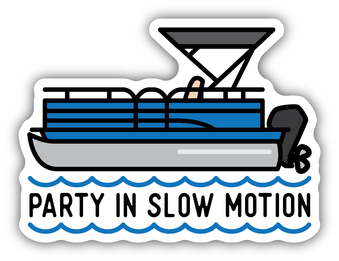 Party Slow Pontoon Vinyl Sticker