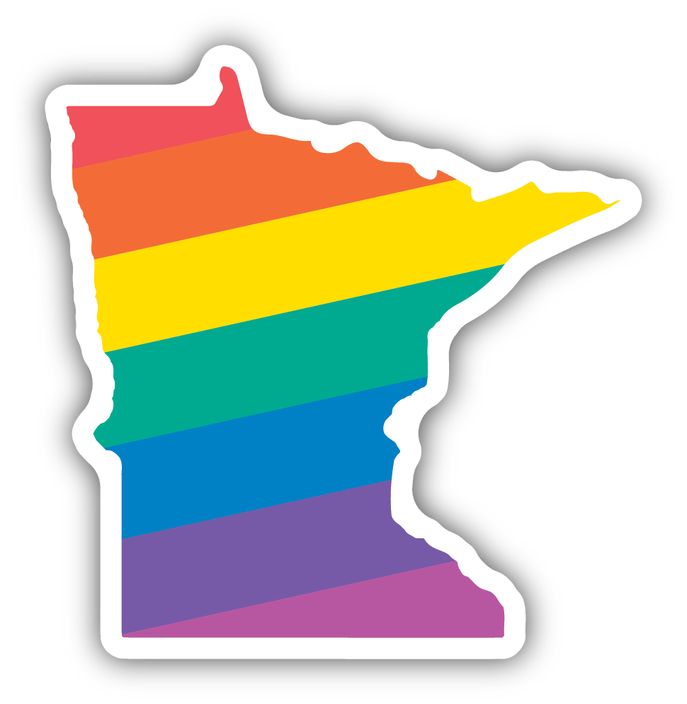 Rainbow Minnesota Vinyl Sticker