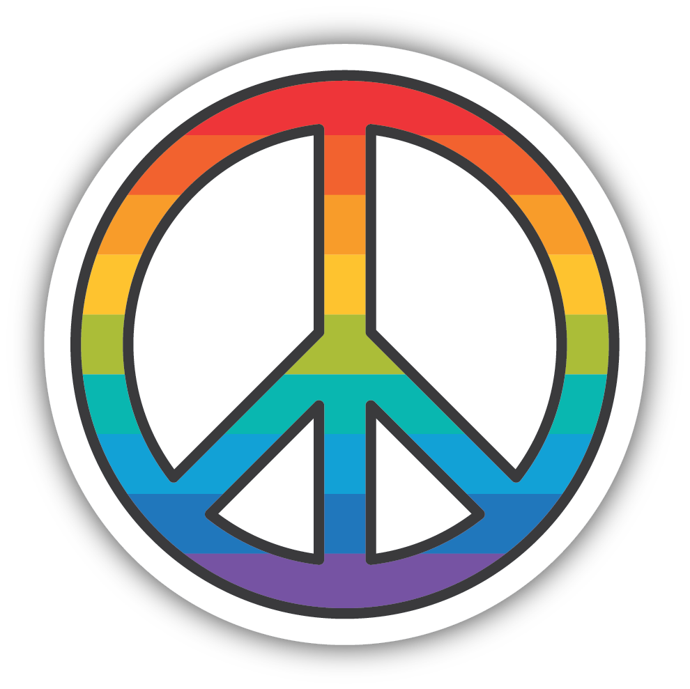 Rainbow Peace Symbol Vinyl Sticker