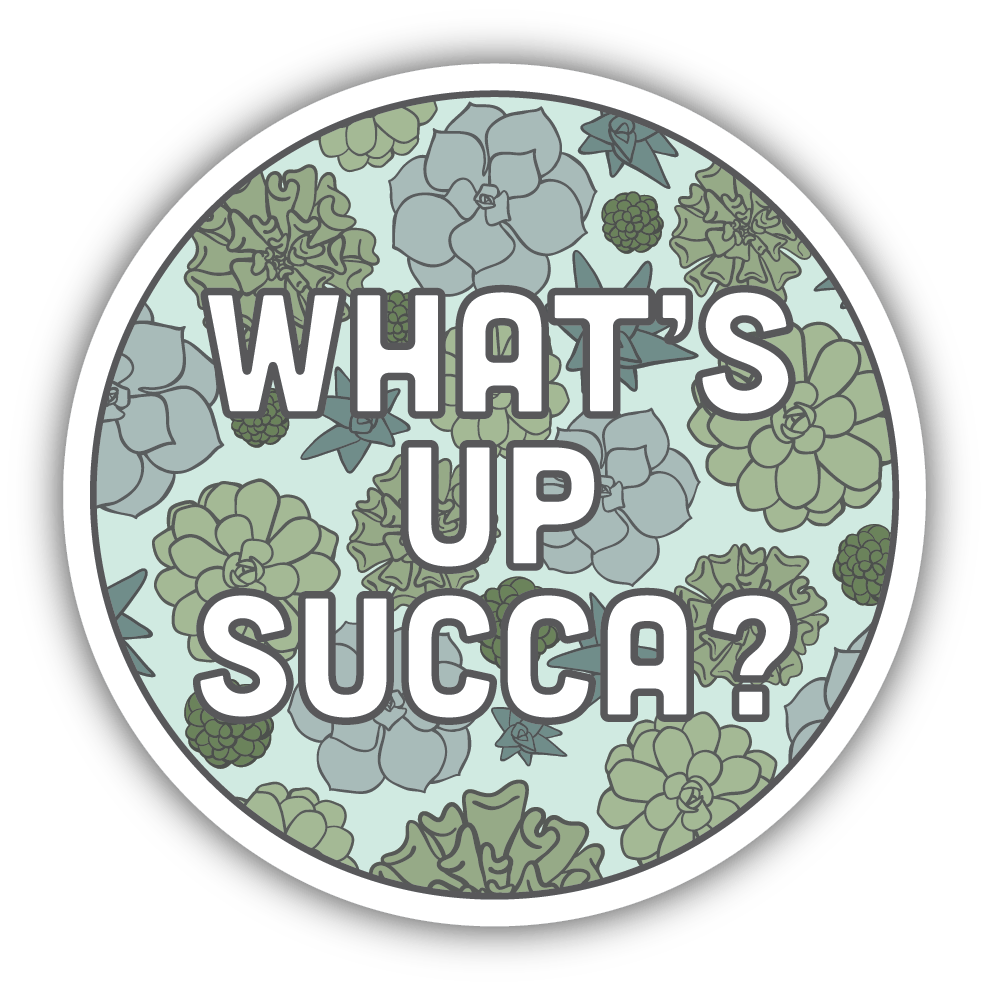 Succulent Circle Vinyl Sticker